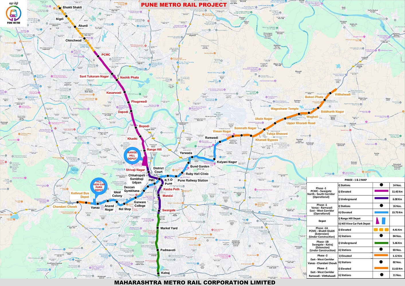 Pune Metro Route Map New
